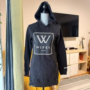 Wifey WLKN Black Hoodie Sweatshirt Dress